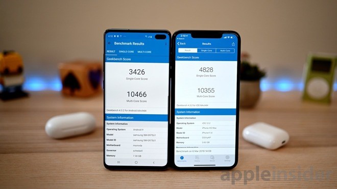 三星Galaxy S10+ 和苹果iPhone XS Max跑分对比 三星Galaxy S10+ 和苹果iPhone XS Max跑分对比