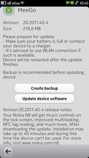 运行MeeGo系统 诺基亚N9首个升级放出 运行MeeGo系统 诺基亚N9首个升级放出