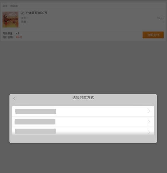 选择付款方式