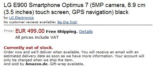LG�׿�WP7�ֻ�Optimus 7����4500Ԫ