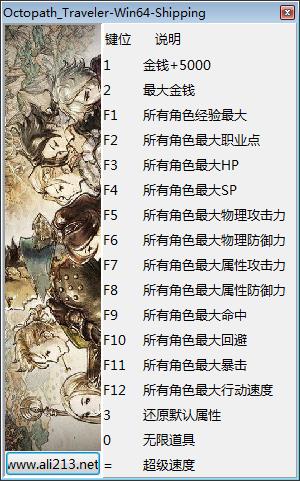 《八方旅人》修改器及使用方法