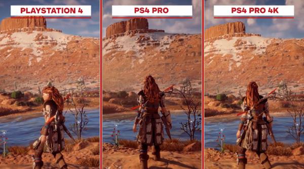《地平线黎明时分》ps4 pro画面对比