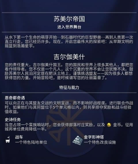 文明6苏美尔文明特征区分 玩法解析与使用心得分享