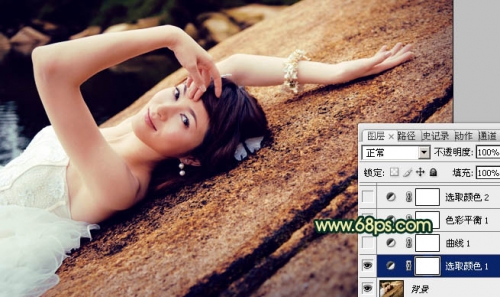 Photoshop��ʯ���ϵ���Ů����Ư���Ļ���ɫ