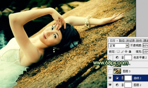 Photoshop��ʯ���ϵ���Ů����Ư���Ļ���ɫ