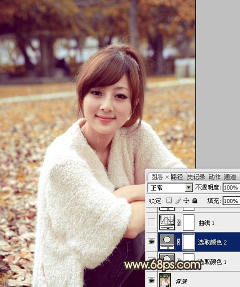 Photoshop������԰��ŮͼƬ�����Ļƺ�ɫ