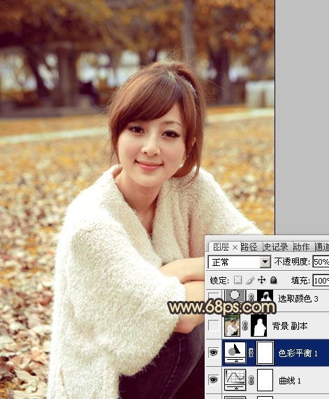 Photoshop������԰��ŮͼƬ�����Ļƺ�ɫ