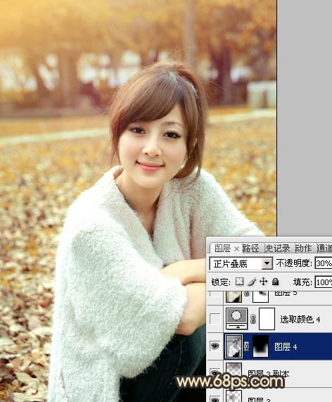 Photoshop������԰��ŮͼƬ�����Ļƺ�ɫ