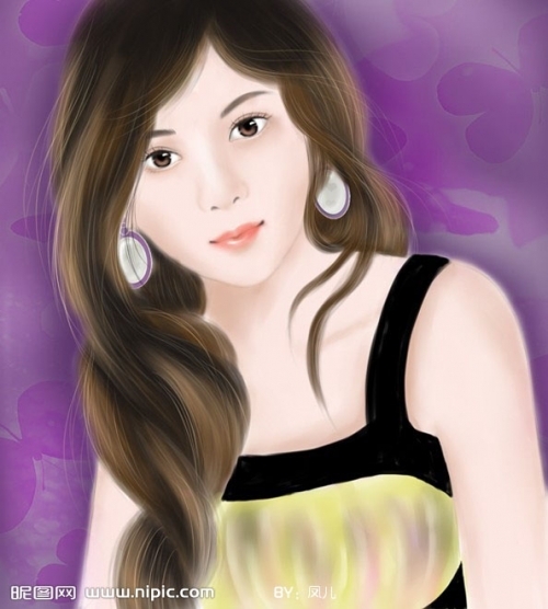 PS鼠绘简单的时尚美女头像