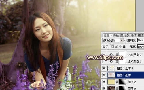 Photoshop����������ŮͼƬ��ܰ�Ļ���ɫ