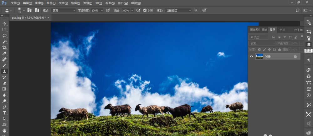 Photoshop cc 2017内容识别填充功能怎么抠图