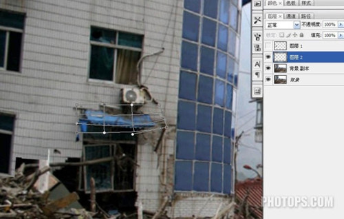Photoshop技巧 让震后的废墟重现辉煌