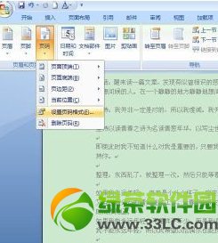 Word2007页码设置教程:Word从指定页设置页码方法4