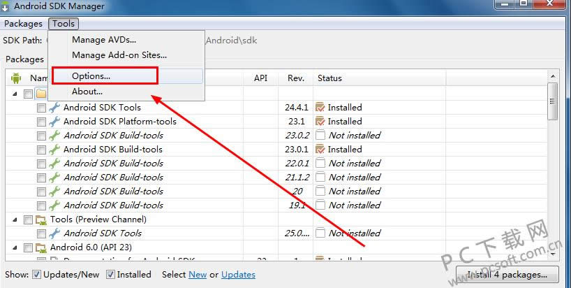 android sdk manager无法更新怎样办?