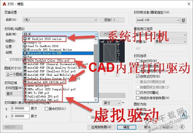 cad打印设置怎样整?