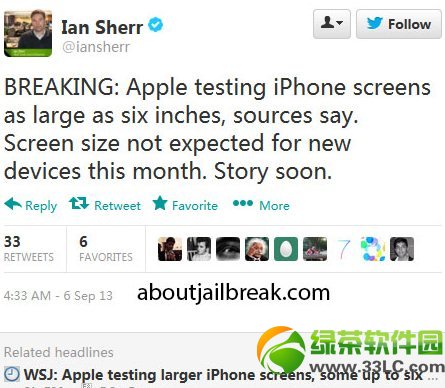 苹果公司正在测试大屏幕iPhone:测试4.8~6英寸屏幕