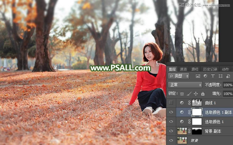 调出逆光小清新草地场景女孩照片的PS教程