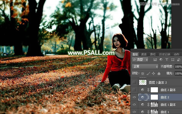 调出逆光小清新草地场景女孩照片的PS教程