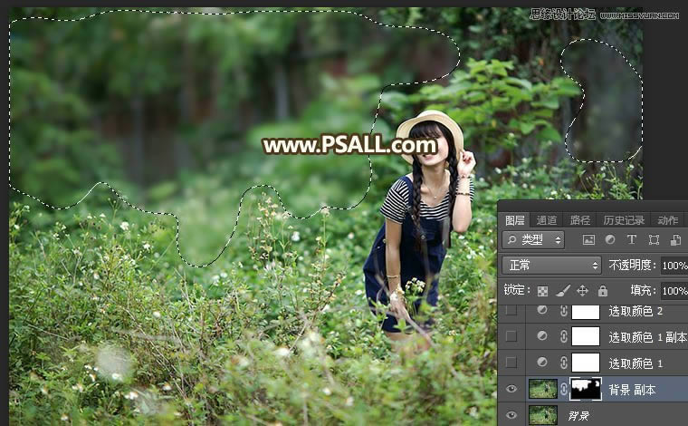 Photoshop给外景女孩照片添加逆光美景效果