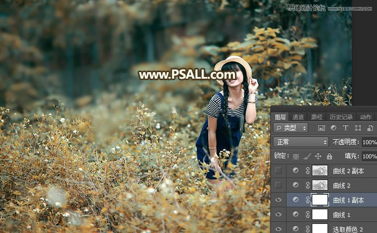 Photoshop给外景女孩照片添加逆光美景效果