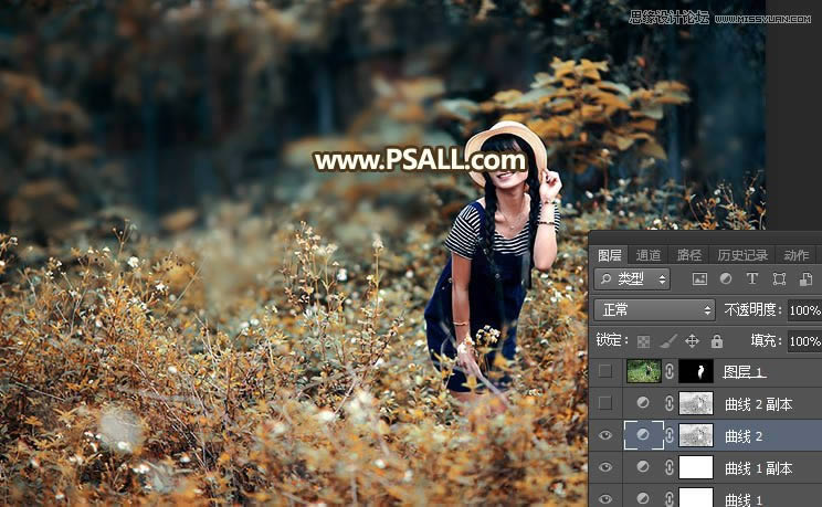 Photoshop给外景女孩照片添加逆光美景效果