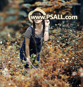 Photoshop给外景女孩照片添加逆光美景效果