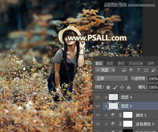 Photoshop给外景女孩照片添加逆光美景效果