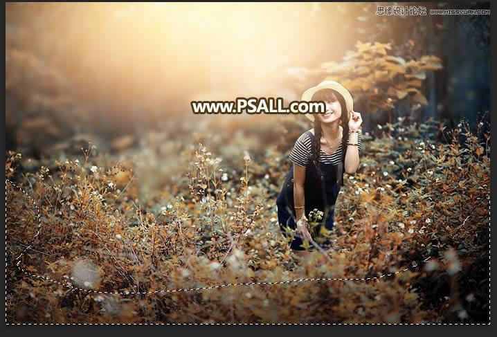 Photoshop给外景女孩照片添加逆光美景效果