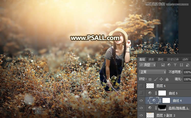 Photoshop给外景女孩照片添加逆光美景效果