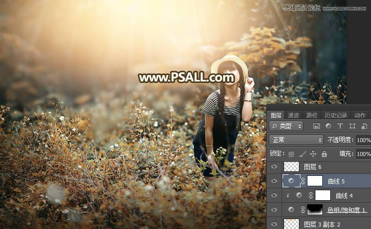 Photoshop给外景女孩照片添加逆光美景效果
