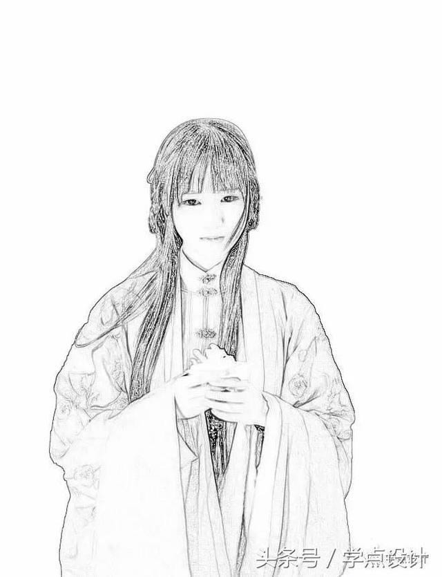 PS调制中国古风工笔画美女照片效果