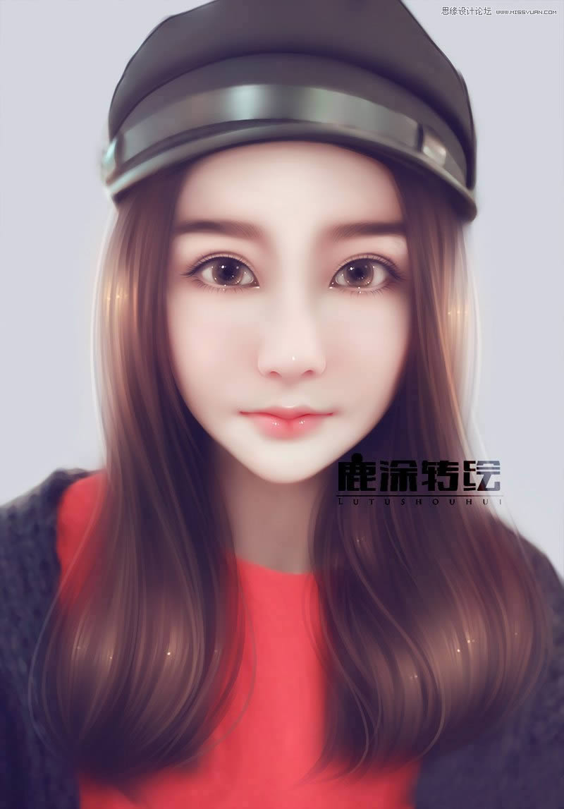 把可爱女孩头像照片转手绘效果的PS教程