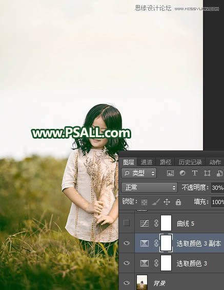 添加唯美夕阳美景儿童照片的Photoshop教程