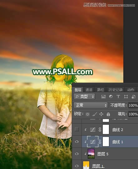 添加唯美夕阳美景儿童照片的Photoshop教程