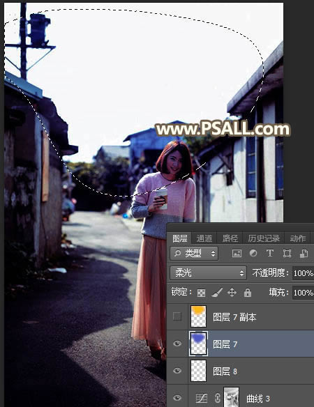 调出唯美夕阳乡村人像美景照片的PS教程