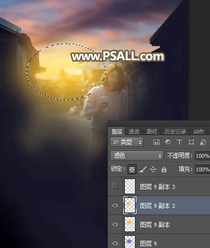 调出唯美夕阳乡村人像美景照片的PS教程