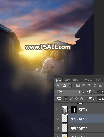 调出唯美夕阳乡村人像美景照片的PS教程