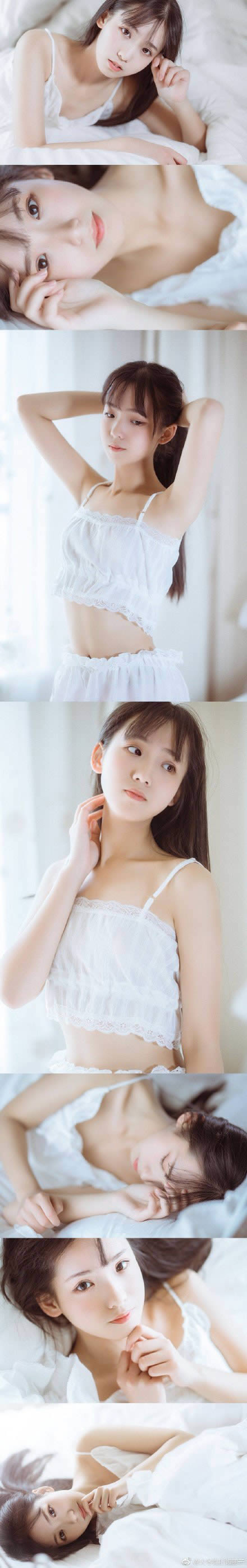 PS调出通透洁白肤色室内女生头像照片