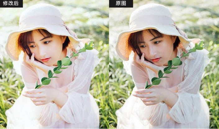 调出清新淡雅甜美女孩头像照片的PS教程