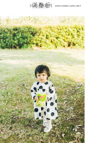 PS把草地儿童照片调成复古电影色彩