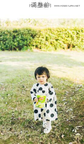 PS把草地儿童照片调成复古电影色彩