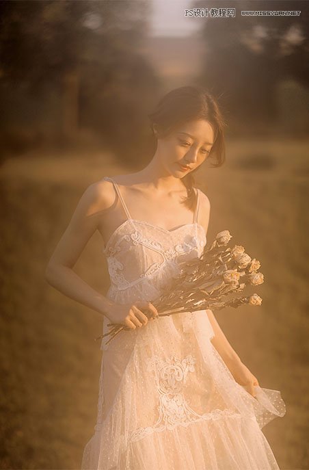 PS调出复古朦胧效果的仙气女孩照片