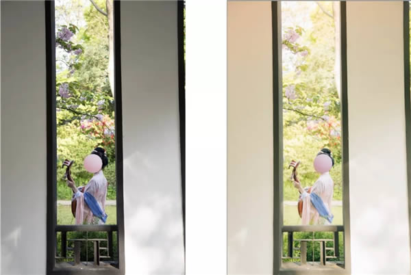 PS把外景汉服女孩照片调成通透古典色彩