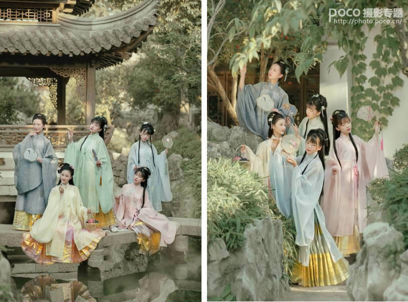 PS把汉服女孩照片调成古画风格效果