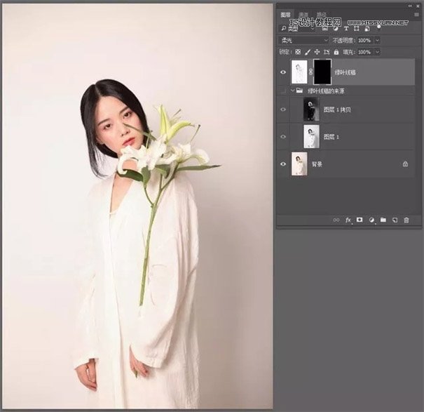 Photoshop调出真人照片工笔画效果