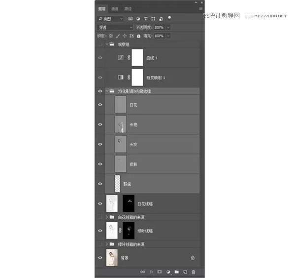 Photoshop调出真人照片工笔画效果
