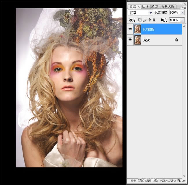Photoshop调出唯美白皙卷发公主头像照片