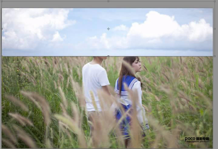PS把草丛中的情侣照片调成小清新色彩