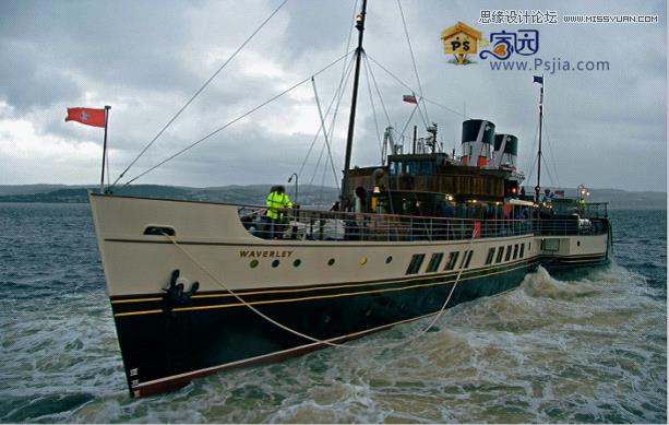 PS调出HDR渲染效果的海上轮船图片