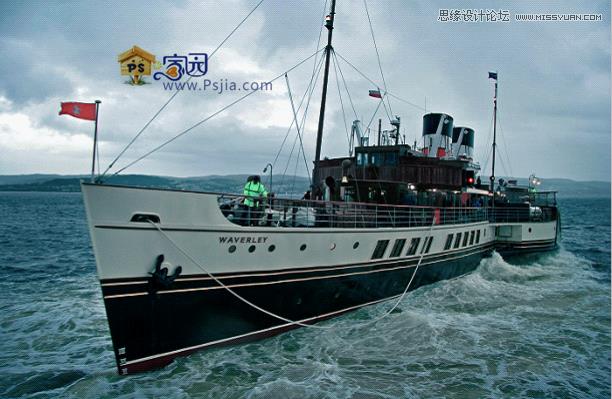 PS调出HDR渲染效果的海上轮船图片